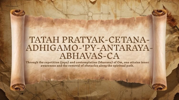 Yoga Sutra 1.29: tatah pratyak cetana adhigamo py antaraya abhavas ca